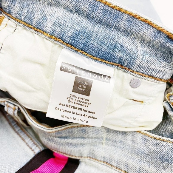 Sereneda Side Stripe Splatter Distressed Denim Jeans SZ32 - Picture 5 of 8